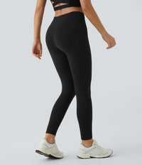 Patitoff™ 2.0 Pet Hair Resistant High Waisted Crossover Side Pocket Yoga Leggings - Black