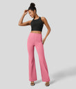 Halara Flex™ High Waisted Back Side Pocket Slight Flare Work Pants - Flamingo Plume