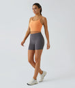 Basic Padded Workout Cropped Low Support Tank Top A-D Cups - Sunflower