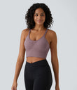 OneForm Seamless Flow Low Support Ruched Double Straps Sports Bra A-D Cups - Lilac Blush