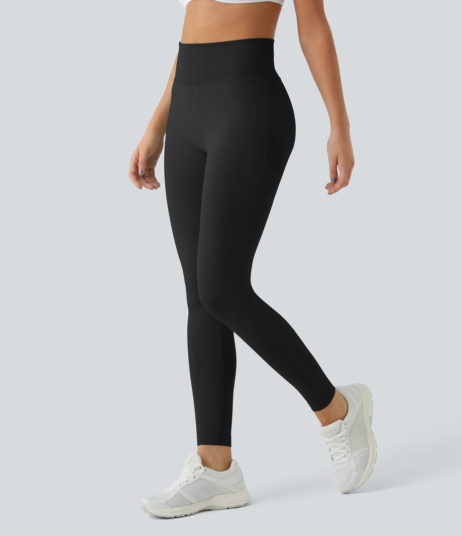 OneForm Seamless Flow High Waisted Booty Scrunch Leggings - Black