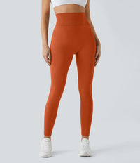 OneForm Seamless Flow High Waisted Ruched Plain Leggings - Potter's Clay