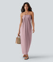 Halter Tie Back Maxi Dress with Pockets - Lilac Pink
