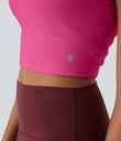 SoftlyZero™ Plush Cut Out Cropped Yoga Tank Top - Fuchsia Purple