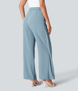 Halara Flex™ High Waisted Tie Side Wide Leg Work Pants - Forget-Me-Not
