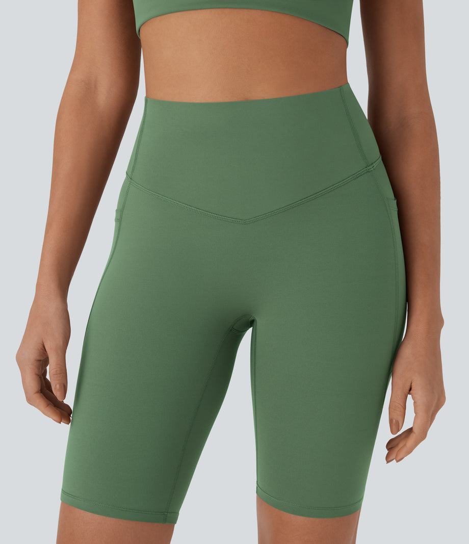 Halara UltraSculpt™ High Waisted Tummy Control Pocket Shaping Training Biker Shorts 9'' - Kashmir