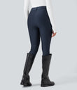 High Waisted Sheen 7/8 Leggings with Pockets - Blueberry