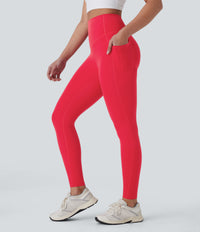 Halara UltraSculpt™ High Waisted Butt Lifting Tummy Control Pocket Shaping Workout Leggings - Aura Orange