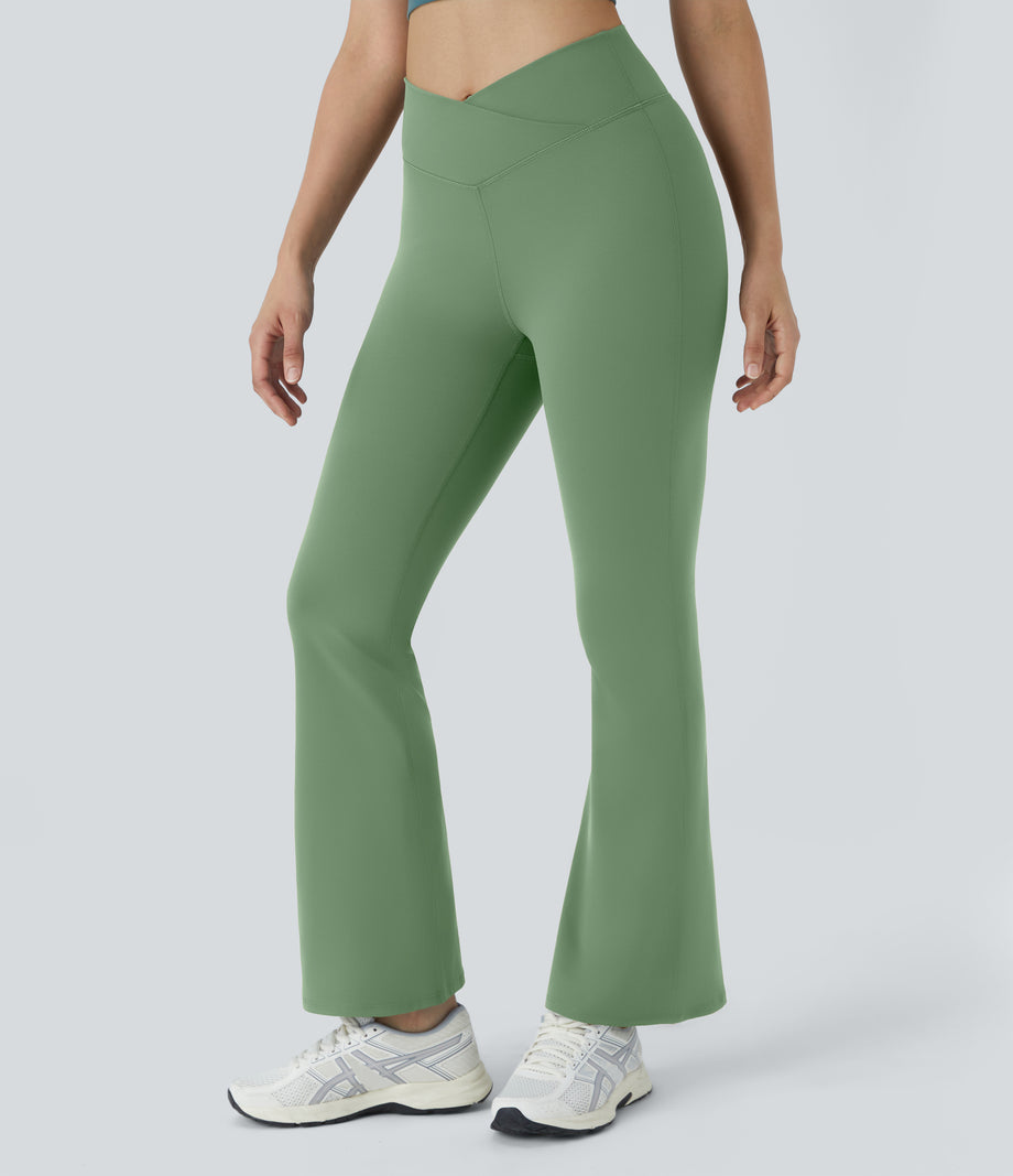 DayStretch High Waisted Crossover Flare Yoga Leggings - Kashmir