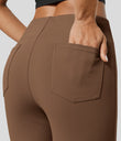Halara Flex™ High Waisted Back Side Pocket Slight Flare Work Pants - Teak