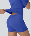 SoftlyZero™ Plush Molded Cups Low Support Dance Active Dress-Easy Peezy Edition A-D Cups - Lotus Blue