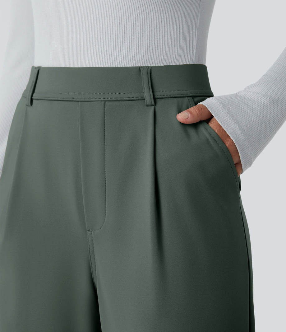 Halara Flex™ DayStretch High Waisted Pocket Work Flare Pants - Deep Aquamarine