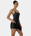 SoftlyZero™ Airy Cut Out 2-in-1 Pocket Cool Touch Longer Active Dress-UPF50+ - Black