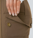 DayStretch High Waisted Zipper Pockets Solid Skinny Cargo Pants - Sepia