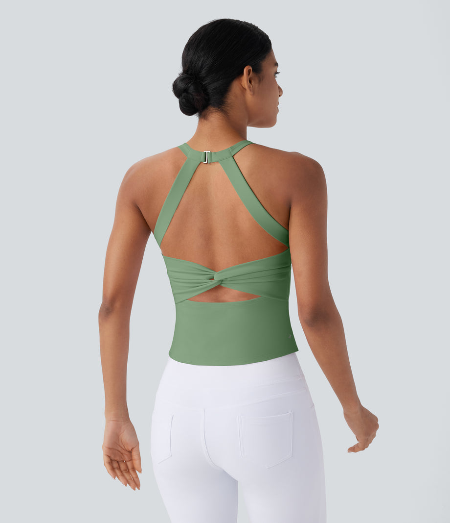 SoftlyZero™ Plush Cut Out Yoga Tank Top A-D Cups - Kashmir