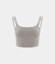 Double Straps Cropped Yoga Tank Top - Ghost Gray