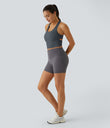 SoftlyZero™ Plush U Neck Racerback Cut Out Cropped Yoga Tank Top - Turbulence
