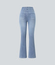 Halara Flex™ High Waisted Pockets Washed Casual Bootcut Jeans - Gray Blue Denim