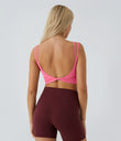 Double Straps Cropped Yoga Tank Top - Pink Lemonade