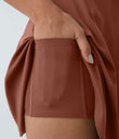 SoftlyZero™ Airy Backless Twisted Flare Low Support Dance Active Dress-Longer Length-Easy Peezy Edition A-D Cups - Sequoia