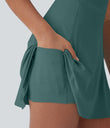 SoftlyZero™ Airy U Neck 2-in-1 Pocket Mini Cool Touch Dance Active Dress-Easy Peezy - Blue Spruce