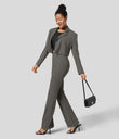 Halara Flex™ High Waisted Back Side Pocket Slight Flare Work Pants - Chimera