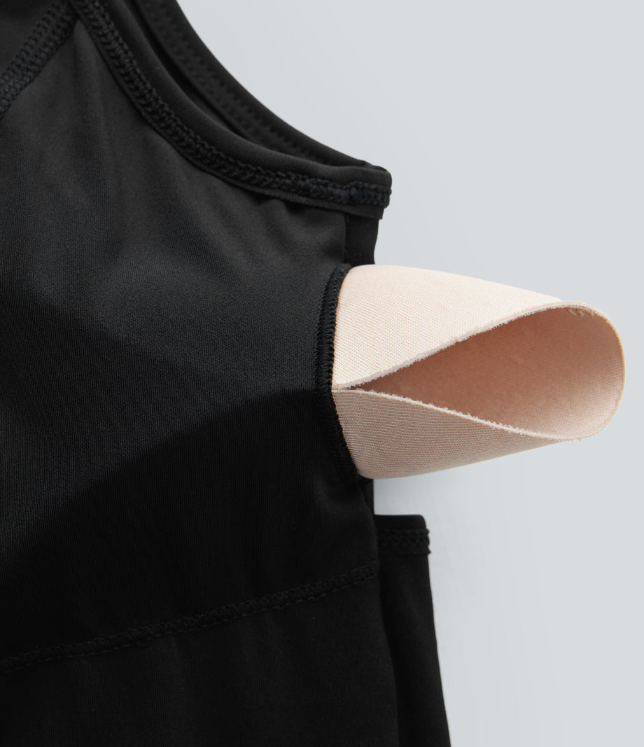 SoftlyZero™ Airy U Neck 2-in-1 Pocket Mini Cool Touch Dance Active Dress - Black