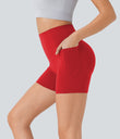 Halara UltraSculpt™ High Waisted Scrunch Butt Lifting Tummy Control Pocket Shaping Workout Biker Shorts 5'' - Aura Orange