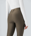High Waisted Sheen 7/8 Leggings with Pockets - Hay Brown