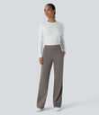 Halara Flex™ DayStretch Mid Rise Side Zipper Pocket Work Flare Pants - Deep Red Grey