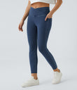 Halara Flex™ Crossover Pocket Washed Denim Work Leggings - Washed Denim Bleached Blue