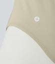 Halara UltraSculpt™ Round Neck Curved Hem Workout Tank Top - Almond Milk