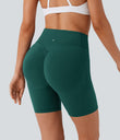 Halara UltraSculpt™ High Waisted Scrunch Butt Lifting Tummy Control Side Pocket Shaping Workout Biker Shorts 7'' - Forest Biome