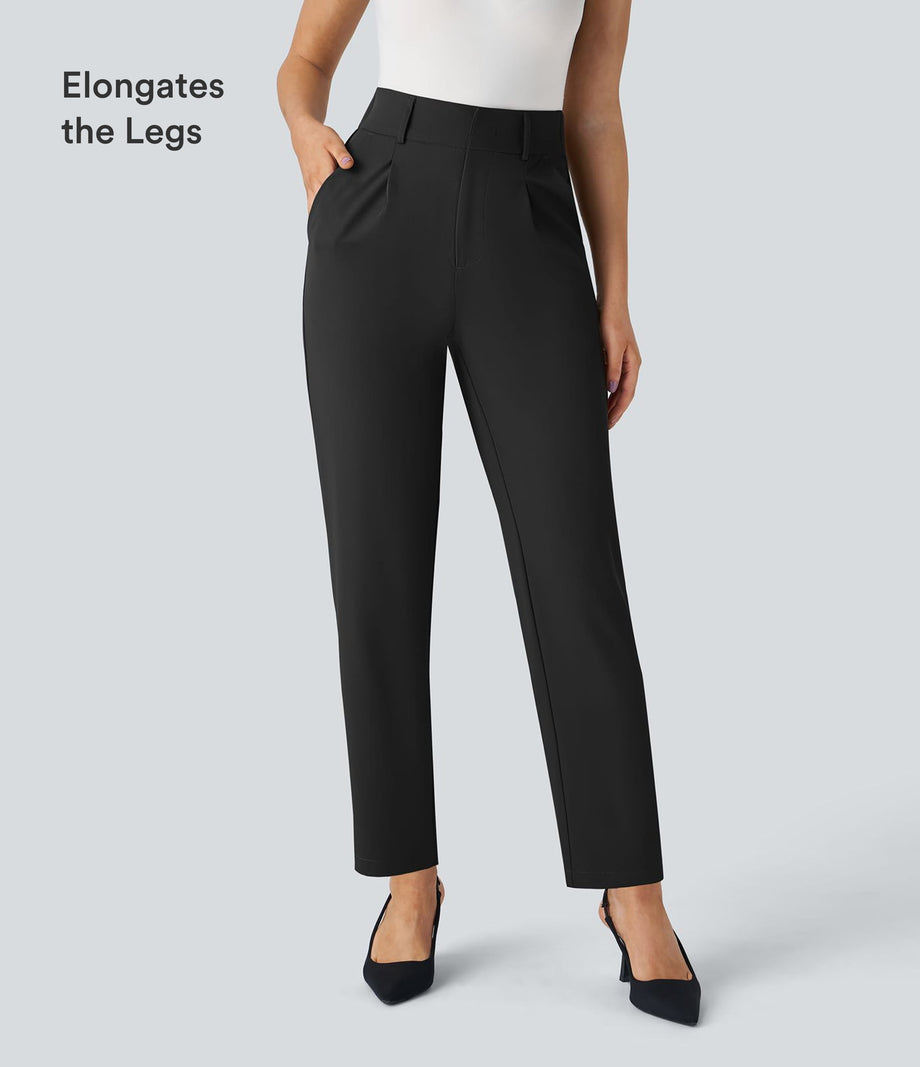 Halara Flex™ High Waisted Pocket Solid Work Tapered Pants - Black