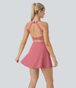 SoftlyZero™ Airy Backless Twisted Cool Touch Dance Active Dress-Easy Peezy Edition - Begonia Rouge