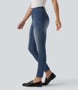 Halara Flex™ High Waisted Casual Skinny Jeans with Pockets - Estate Blue Denim
