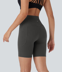 Halara UltraSculpt™ High Waisted Butt Lifting Tummy Control Pocket Shaping Training Biker Shorts 7'' - Volcanic Ash