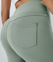 DayStretch High Waisted Pocket Flare Yoga Leggings - Iceberg Green