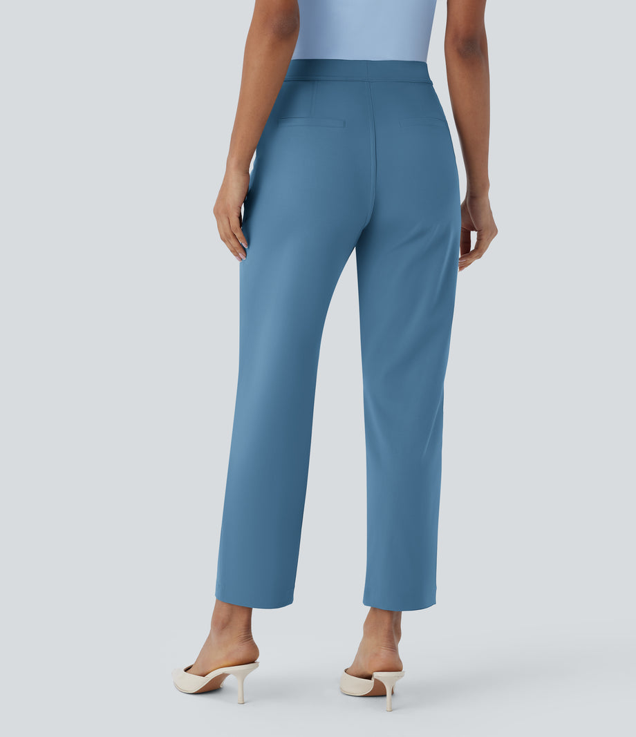 Halara Flex™ DayStretch High Waisted Pocket Ankle Length Tapered Work Pants - Light Azure