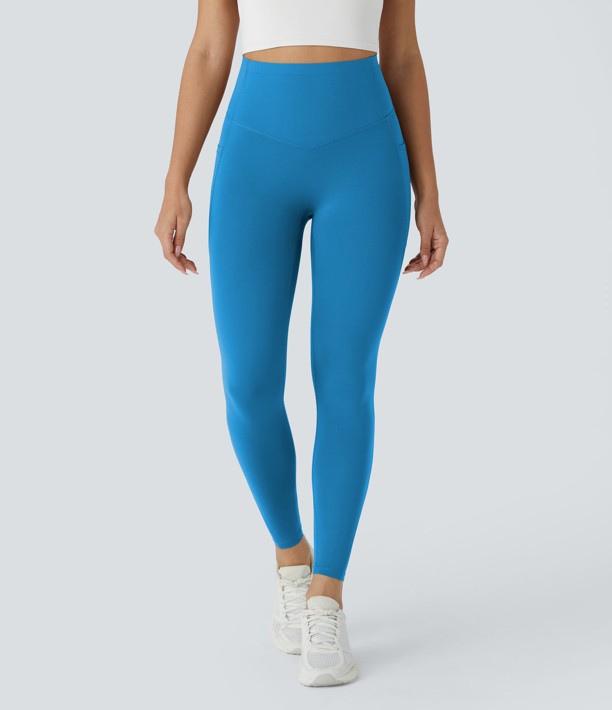 Halara UltraSculpt™ High Waisted Butt Lifting Tummy Control Pocket Shaping Workout Leggings - Vallarta Blue