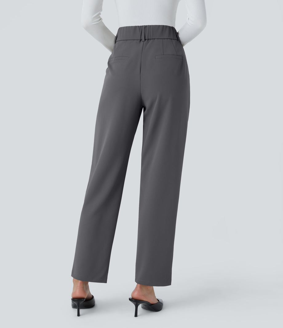 Halara Flex™ High Waisted Pocket Solid Work Tapered Pants - Lead Grey