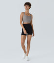 SoftlyZero™ Airy Square Neck Backless Crisscross Cropped Cool Touch Yoga Tank Top-UPF50+ - Gull