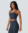 Halara UltraSculpt™ Double Straps Twisted Backless Cropped Yoga Tank Top - Carbon