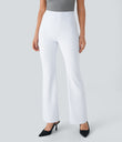 Halara Flex™ High Waisted Back Side Pocket Slight Flare Work Pants - White