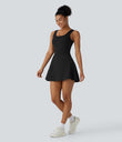 SoftlyZero™ Airy U Neck 2-in-1 Pocket Mini Cool Touch Dance Active Dress - Black