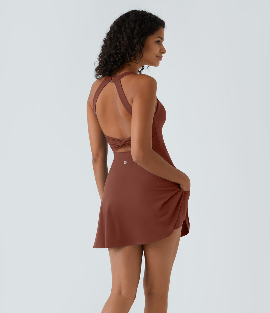 Flare Mini Dance Active Dress-Longer Length - Sequoia