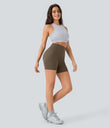 Halara UltraSculpt™ High Waisted Scrunch Butt Lifting Tummy Control Pocket Shaping Workout Biker Shorts 5'' - Thick Earthy Brown