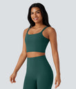 Halara UltraSculpt™ Double Straps Twisted Backless Cropped Yoga Tank Top - June Bug