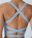 SoftlyZero™ Airy Square Neck Backless Crisscross Cropped Cool Touch Yoga Tank Top-UPF50+ - Baby Blue