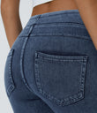 Halara Flex™ High Waisted Pocket Denim Capri Casual Leggings - Washed Denim Bleached Blue